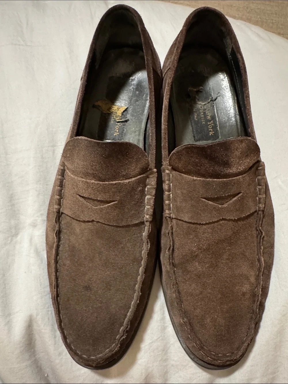 To Boot Brown Suede Penny Loafers - Men's Slip-On
